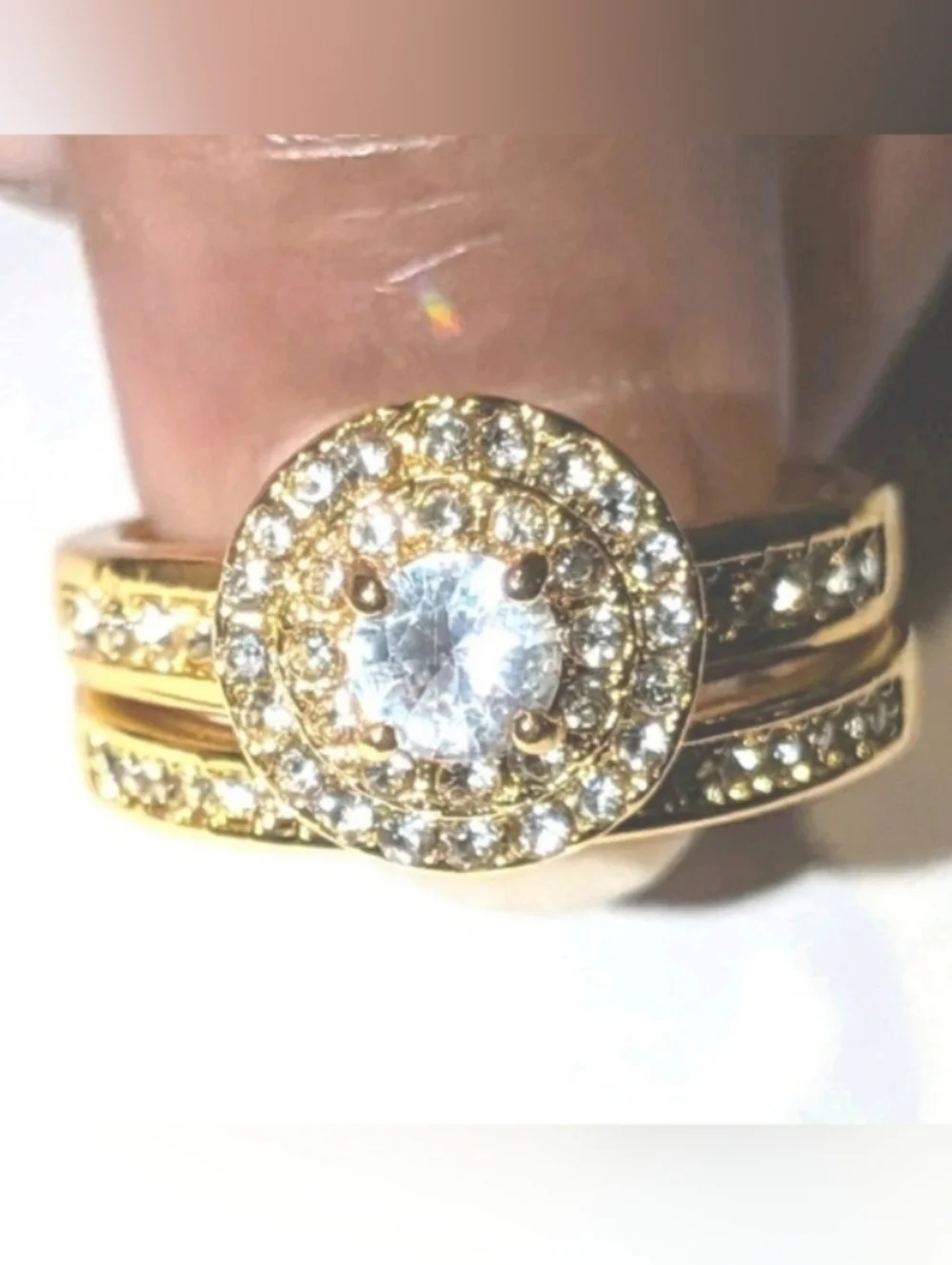 Womens 5ct Round Cut Lab Created Diamond Two piece Wedding Set Sz 9